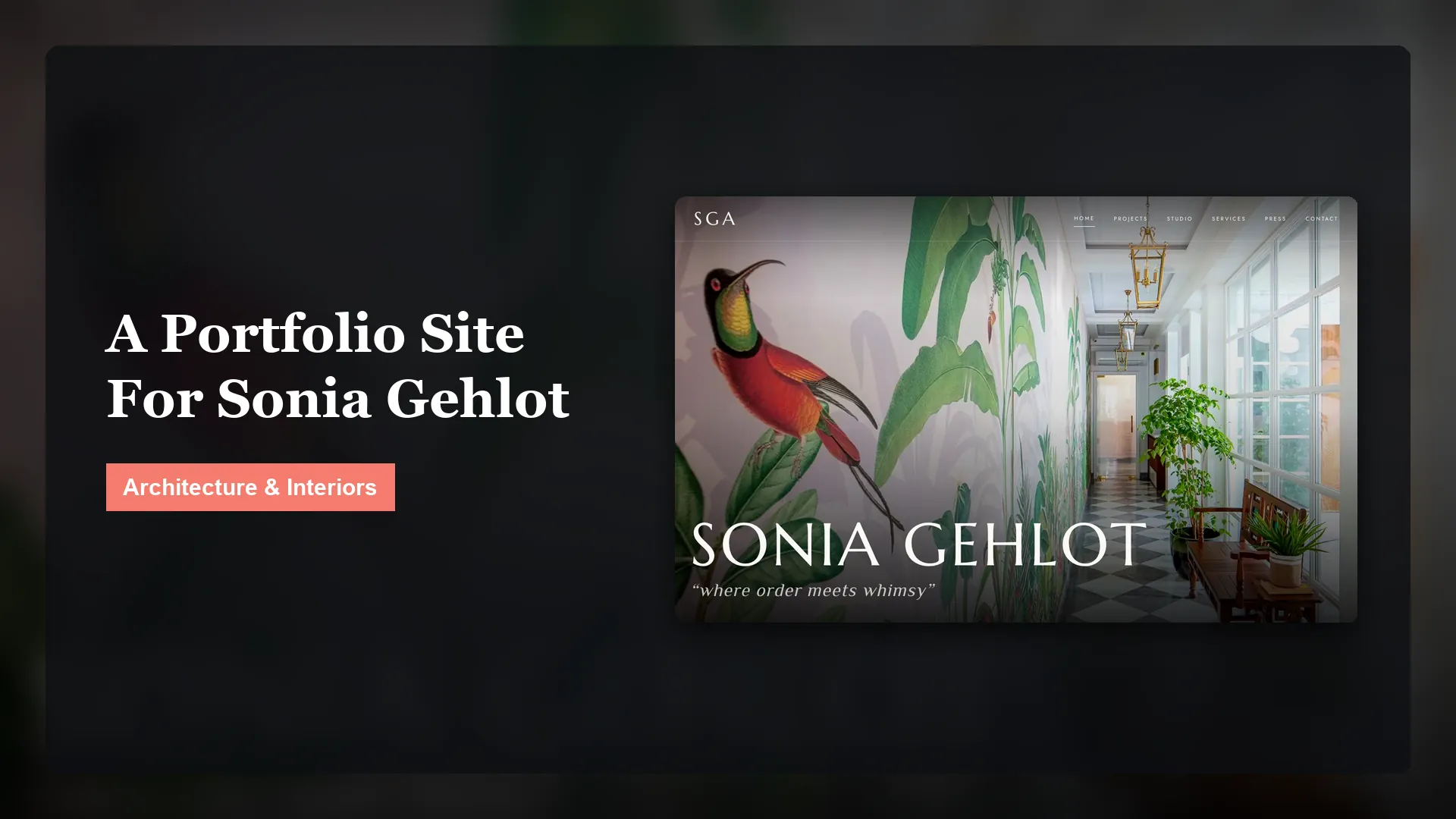 A Portfolio Site For Sonia Gehlot's Studio