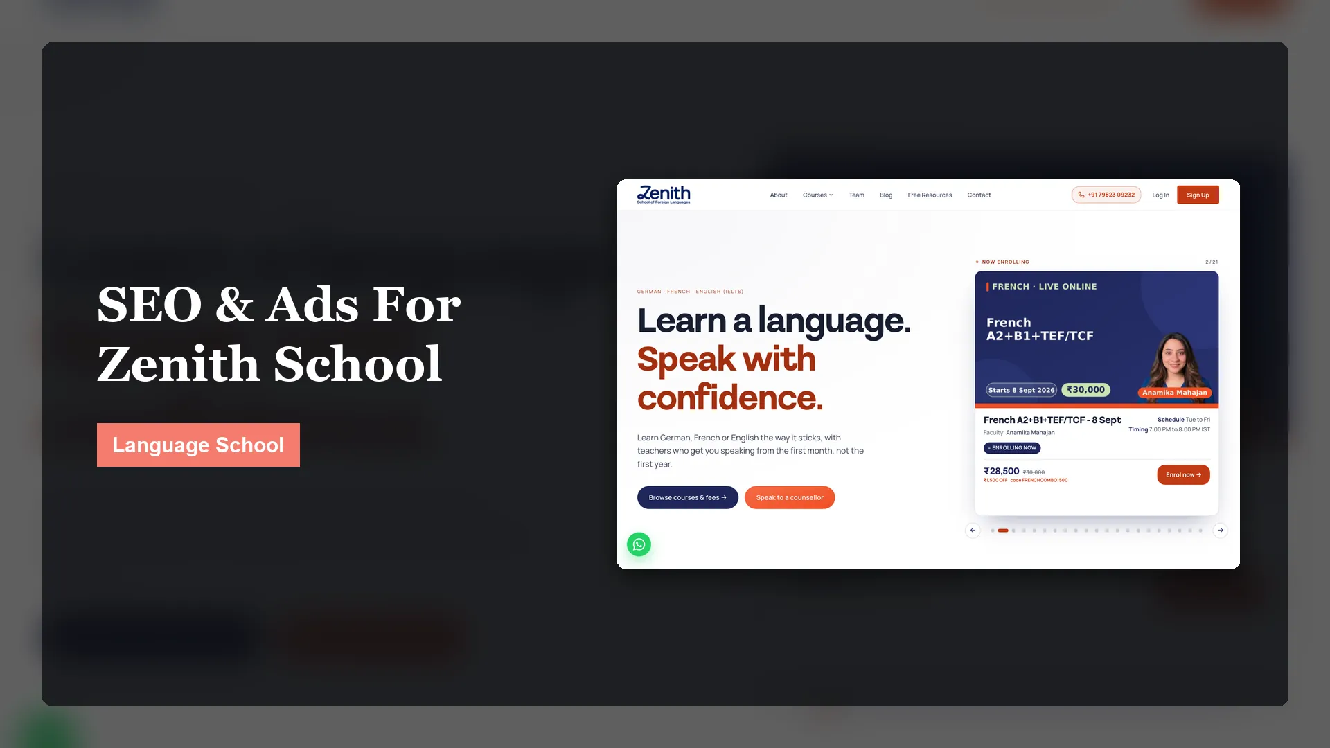 334 Keywords In Google's Top 10 For Zenith School Of Foreign Languages